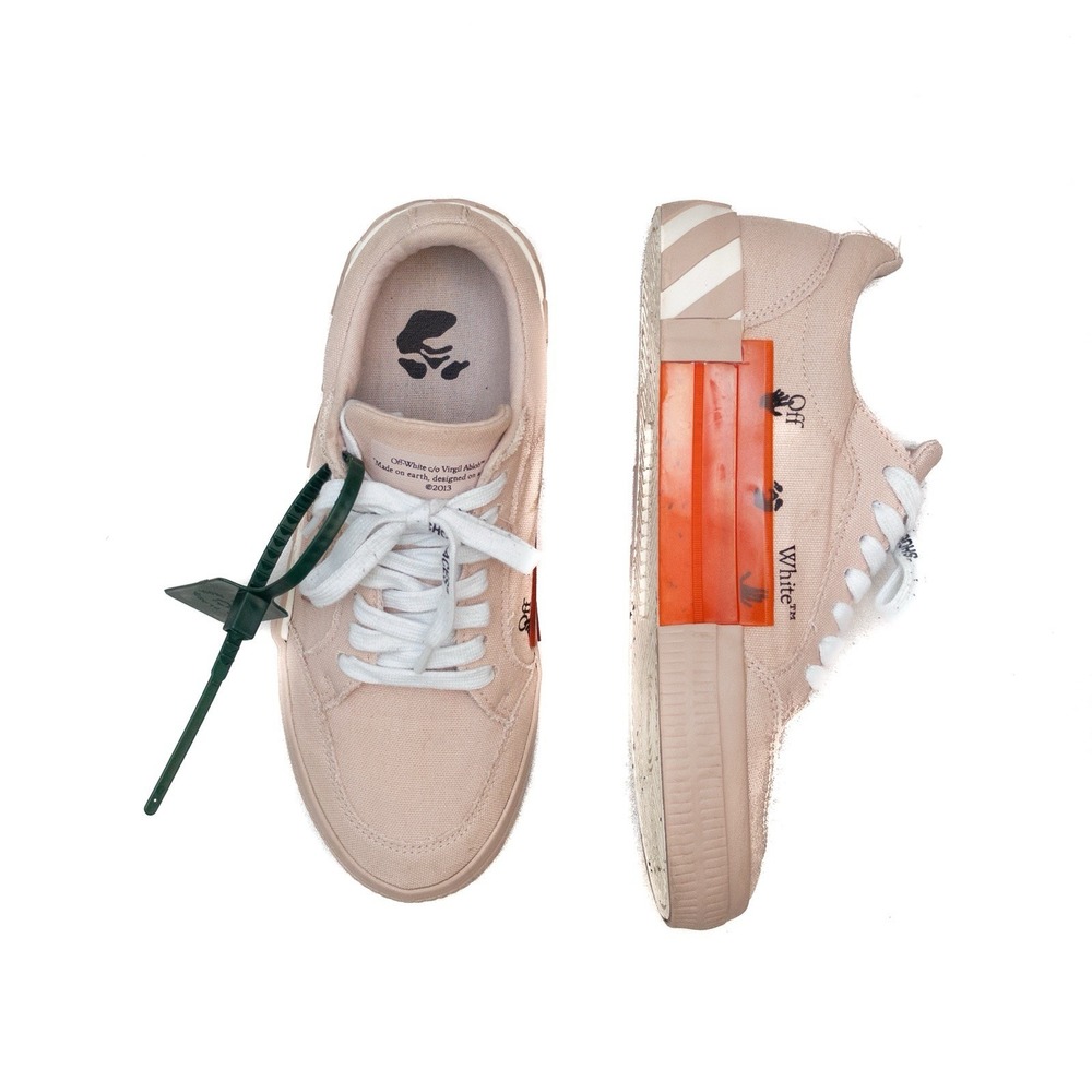 Off-White Womens Vulcanized Low Top Sneakers Pink/White – US 8 ‎ – Virgil Abloh